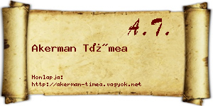 Akerman Tímea névjegykártya